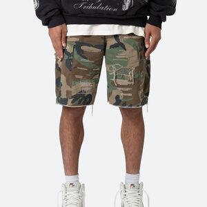 mnml Distressed Cargo Shorts - Camo Size 28Camo / 28